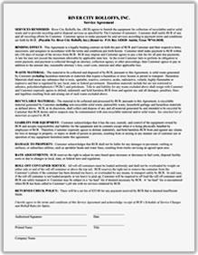 River City Rolloff's Service Agreement and other forms for download.